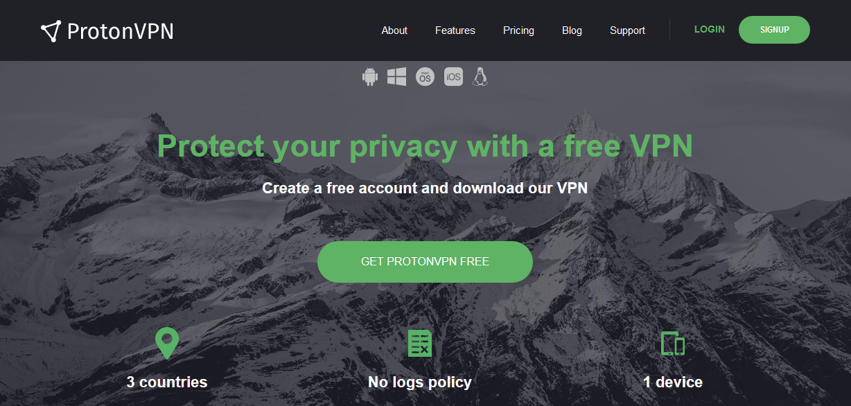 protonvpn free vpn