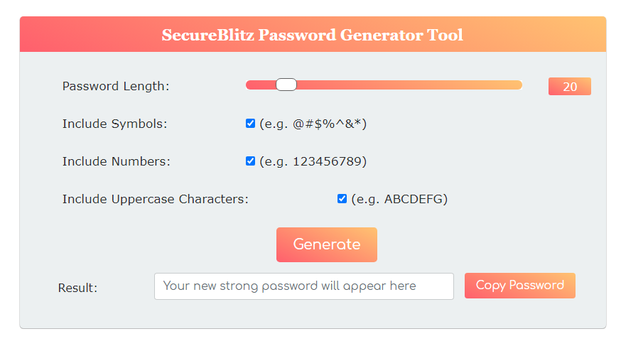 generate strong passwords