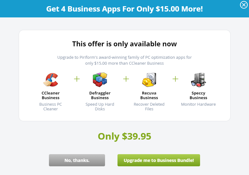 CCleaner Business pricing