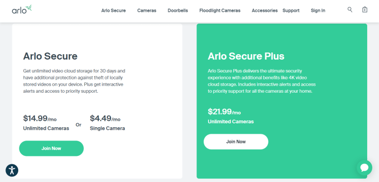 Arlo Plans For Subscribers