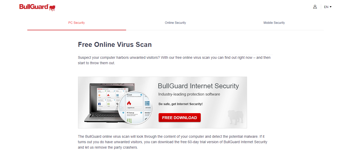 BullGuard Free Online Virus Scanner