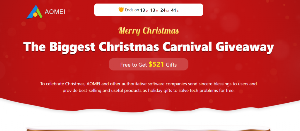 List Of The 15 Products In The Christmas Giveaway By AOMEI
