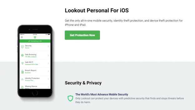 Lookout Personal For iOS 