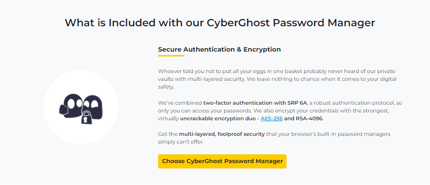 CyberGhost Password Manager Features