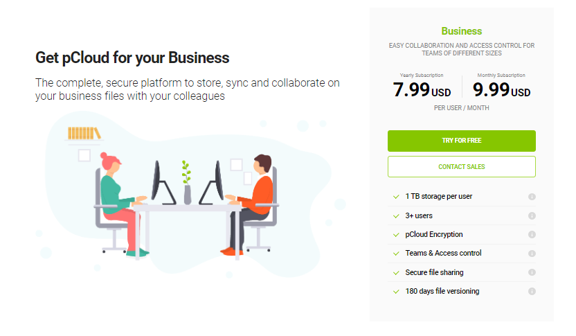 pCloud pricing for business