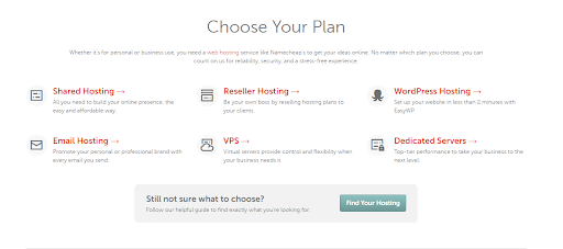 Select a Hosting Plan