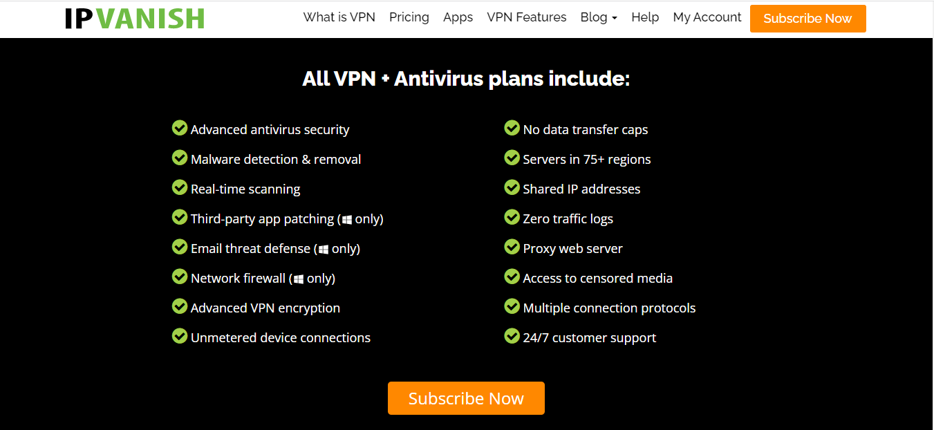 IPVanish VPN + Antivirus Features