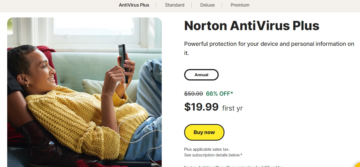 Norton Antivirus Plus pricing