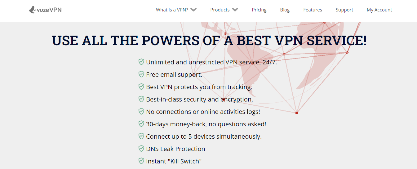 VuzeVPN Key Features