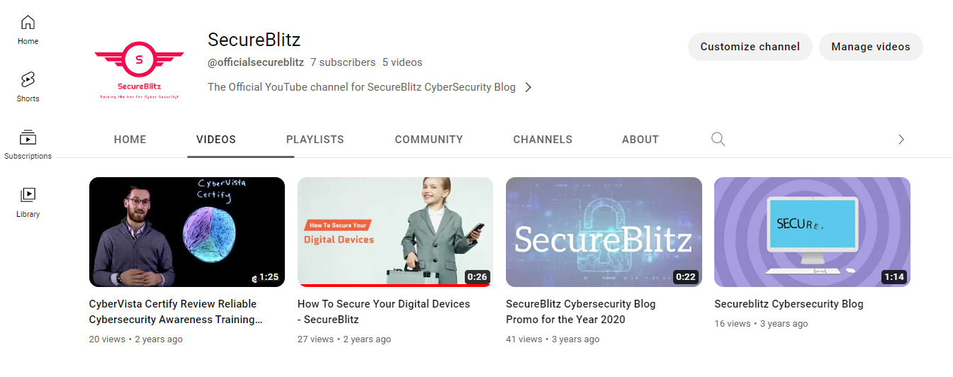 SecureBlitz YouTube channel
