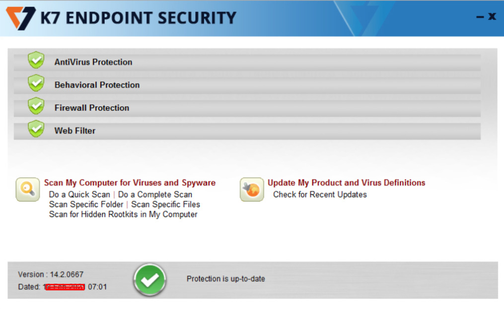 K7 antivirus endpoint security