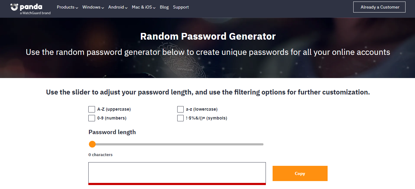 Panda Security Password Generator