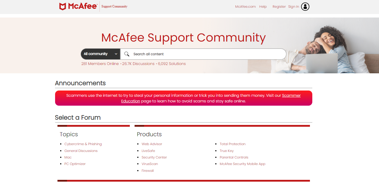 Customer Support McAfee