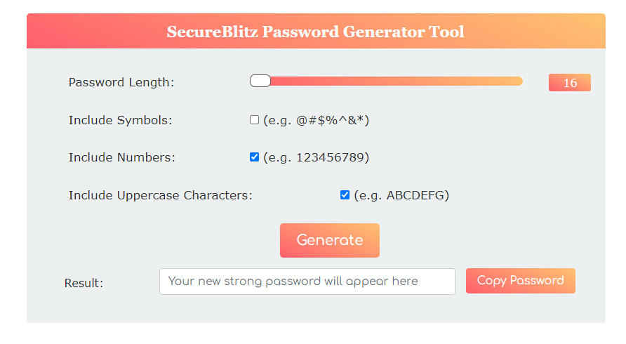SecureBlitz password generator