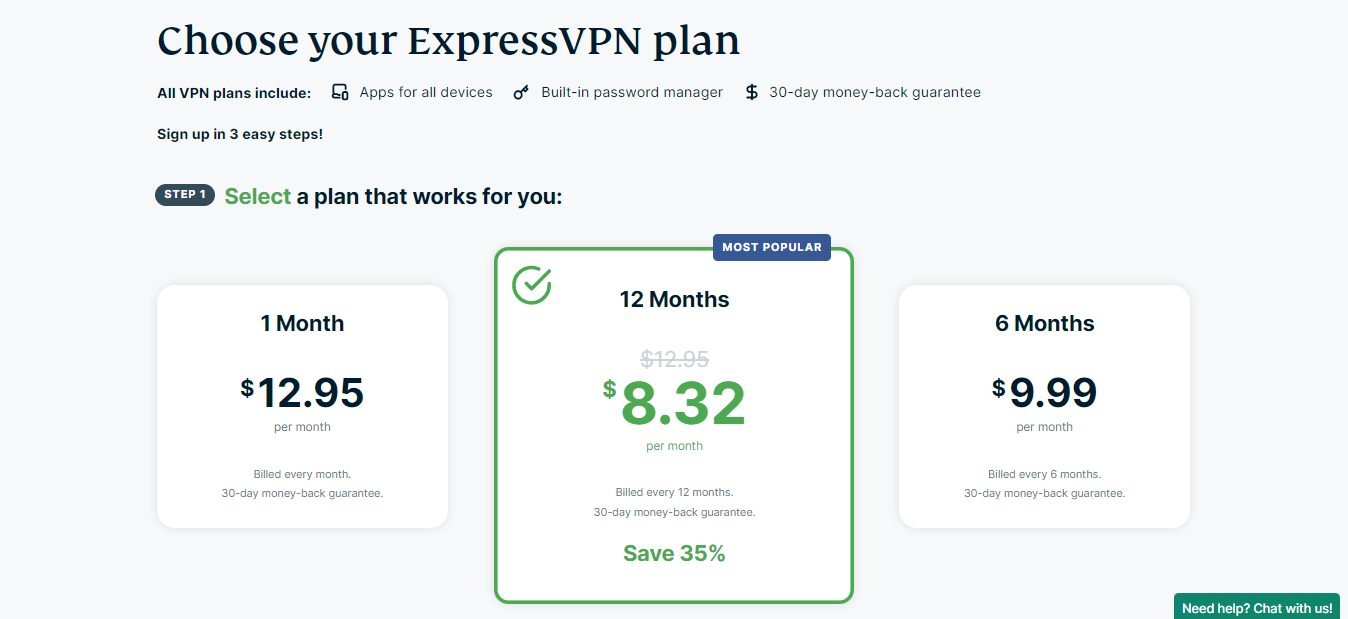 ExpressVPN Pricing