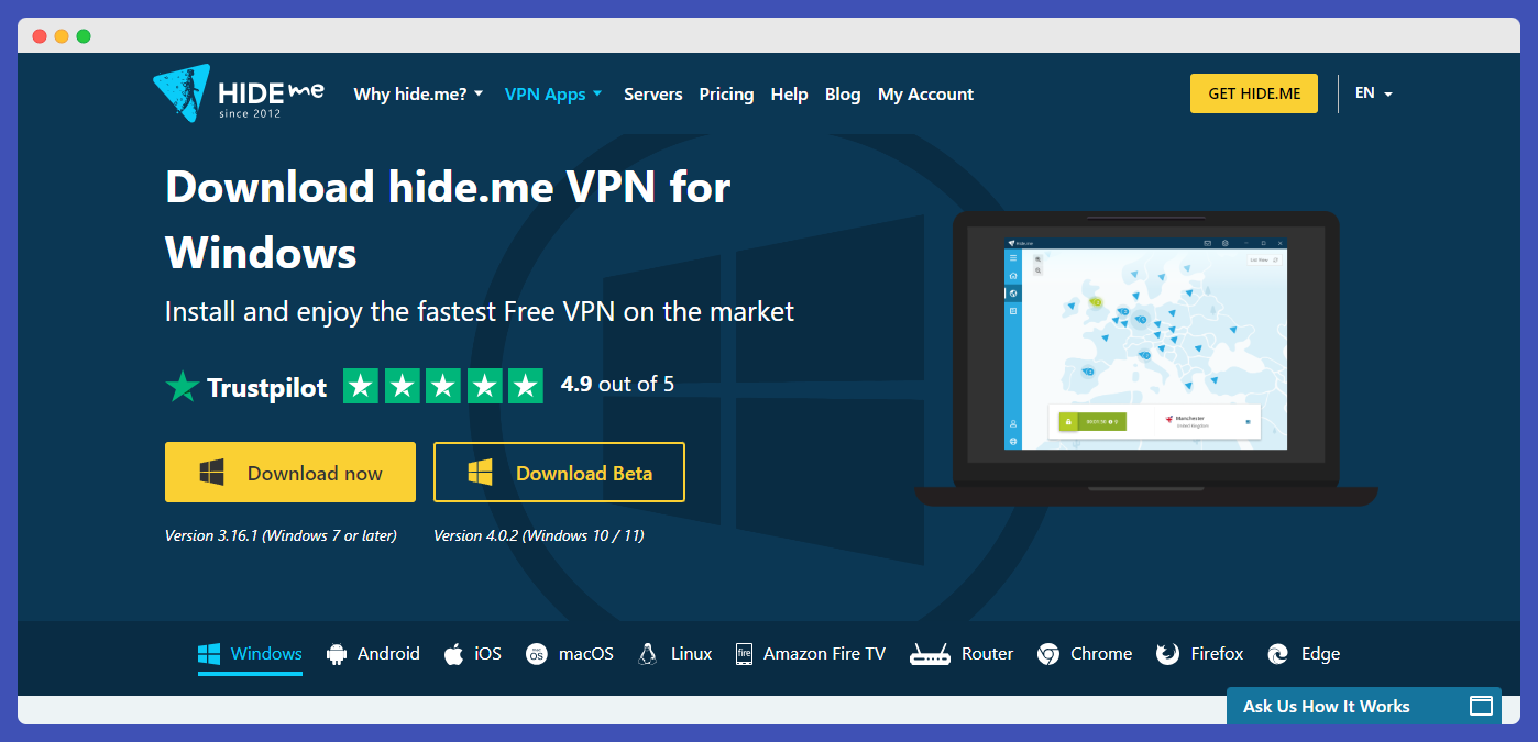 Hide.me VPN - Best VPN for easy use