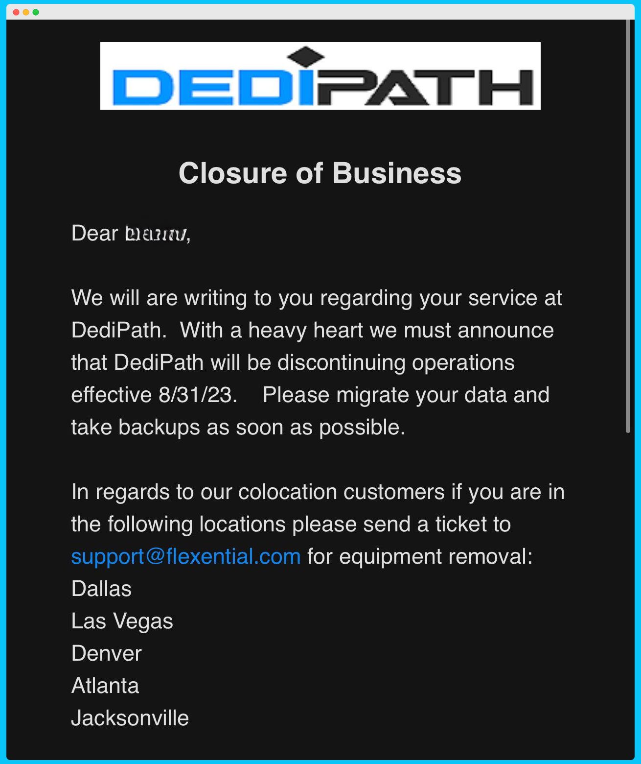 Why Is DediPath Shutting Down?