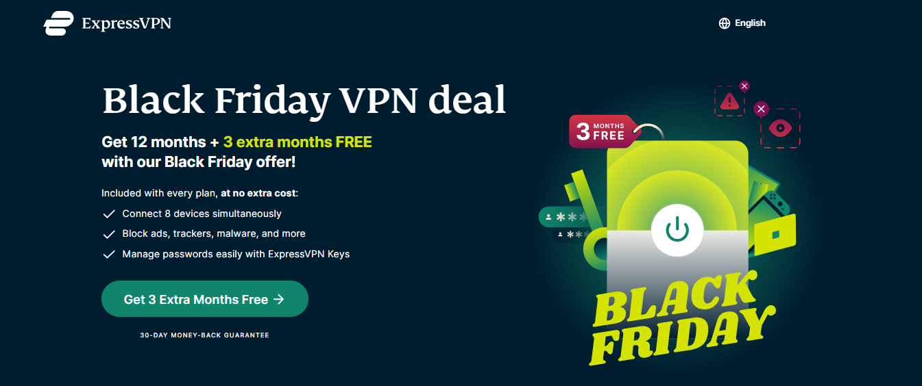 ExpressVPN Black Friday VPN Deal: 15 Months for the Price of 12!