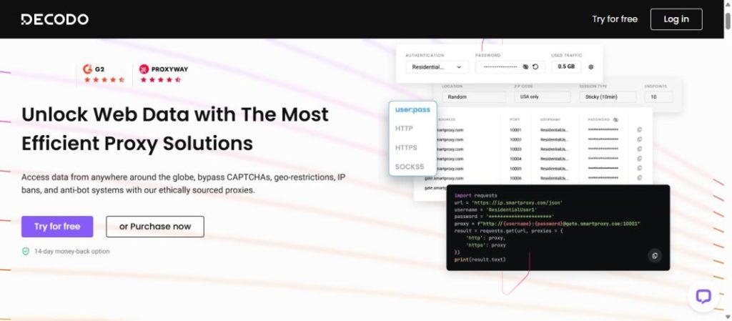 3. Decodo (Formerly Smartproxy) – Best for Secure, Privacy-First Scraping