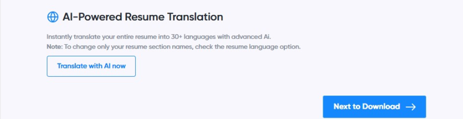 AI-powered resume translation