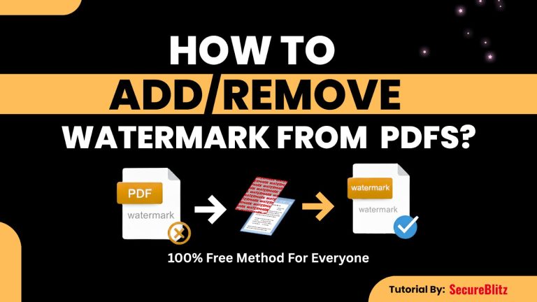 How to Add/Remove Watermark From PDFs?