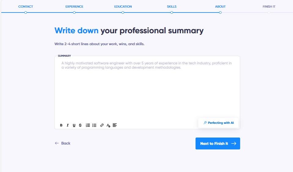 Write Your Professional Summary