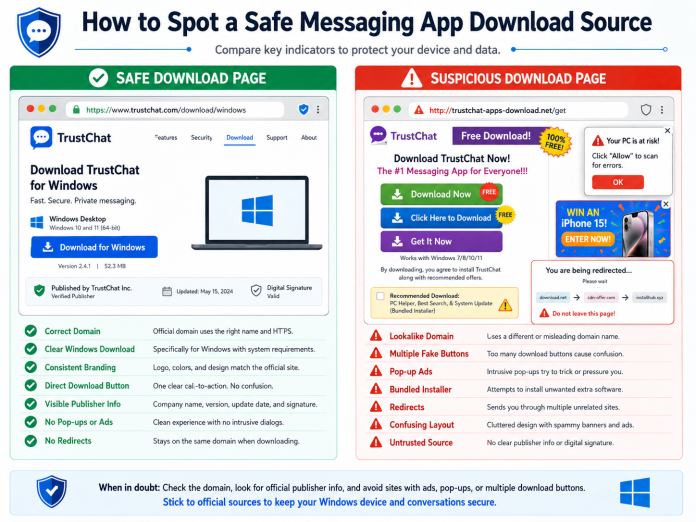 How to Verify Safe Messaging App Download Sources on Windows